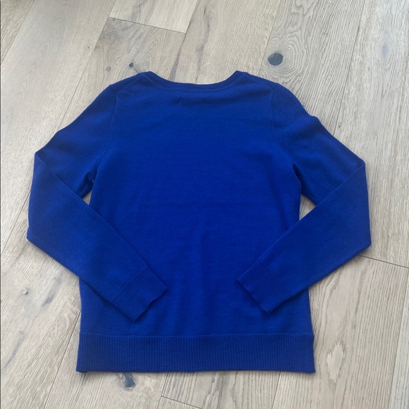 Ellen Tracy Royal Blue Crew Neck Sweater Merino Wool Size Large - Picture 3 of 5
